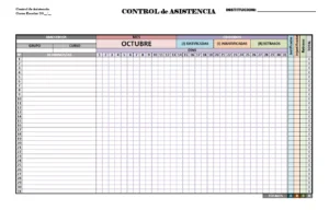 Lista de Control de Asistencia de Alumnos en Excel