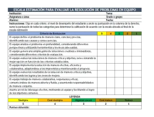 Escala estimación para evaluar la resolución de problemas en equipo