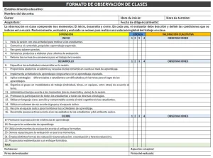 Formato de observación de clases